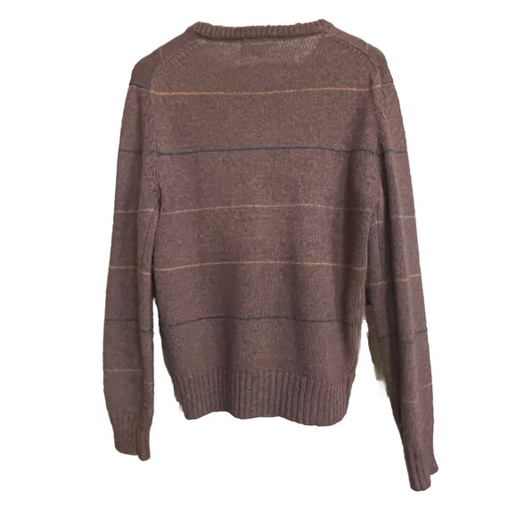 Men's Crewneck Sweater in Brown with Argyle Pattern - Picture 2 of 6